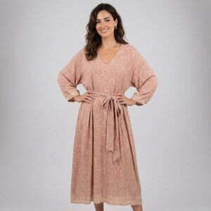 Natalie Martin Rayon Floral V-Neck Maxi Dress Size XS